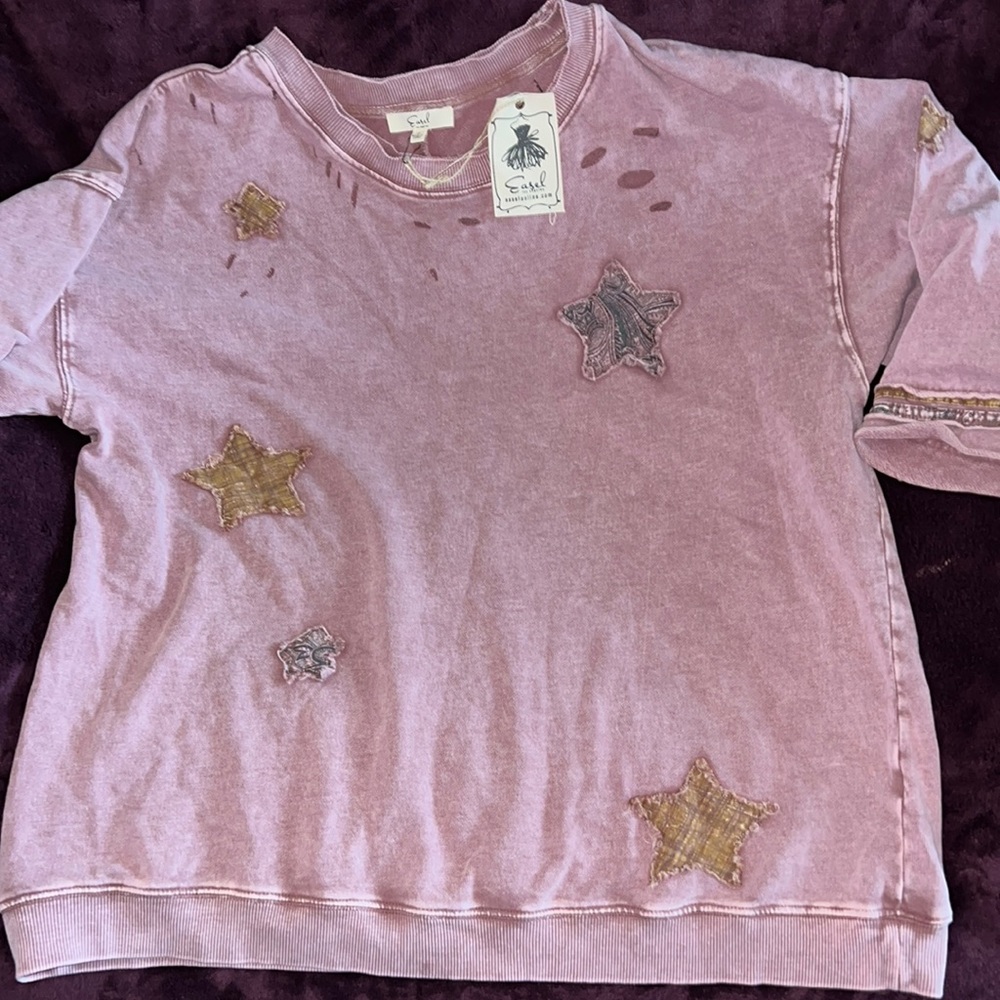 Womens printed plum top